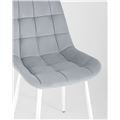 миниатюра Стул Флекс велюр светло-серый белые ножки №7