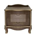 миниатюра Прикроватная тумба 2 ящика "Джульетта"  Золотая патина/Орех №2