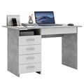 миниатюра Стол письменный Милан-1 (0120) бетон / белый №1