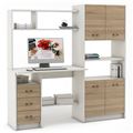 миниатюра Компьютерный стол Август-12-Белый/Дуб-сонома №1