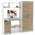 миниатюра Компьютерный стол Август-14-Белый/Дуб-сонома №1
