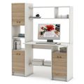миниатюра Компьютерный стол Август-1-Белый/Дуб-сонома №1