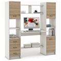 миниатюра Компьютерный стол Август-7-Белый/Дуб-сонома №1