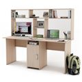 миниатюра Письменный стол Лайт-10 с надстройкой-Дуб-молочный №1