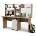 миниатюра Письменный стол Лайт-10 с надстройкой-Дуб-сонома/Белый №1