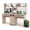миниатюра Письменный стол Лайт-10Я с надстройкой-Дуб-молочный №1