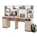 миниатюра Письменный стол Лайт-12 с надстройкой-Дуб-молочный №1
