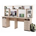 миниатюра Письменный стол Лайт-13 с надстройкой-Дуб-молочный №1
