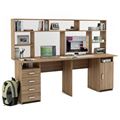 миниатюра Письменный стол Лайт-14 с надстройкой-Дуб сонома №1