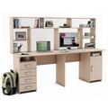 миниатюра Письменный стол Лайт-14 с надстройкой-Дуб-молочный №1