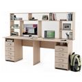 миниатюра Письменный стол Лайт-15 с надстройкой-Дуб-молочный №1