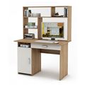 миниатюра Письменный стол Лайт-2Я с надстройкой-Дуб-сонома/Белый №1