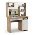 миниатюра Письменный стол Лайт-3Я с надстройкой-Дуб-сонома/Белый №1