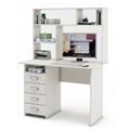 миниатюра Письменный стол Лайт-4 с надстройкой-Белый №1
