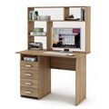 миниатюра Письменный стол Лайт-4 с надстройкой-Дуб сонома №1
