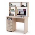 миниатюра Письменный стол Лайт-4 с надстройкой-Дуб-молочный №1
