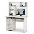 миниатюра Письменный стол Лайт-4К с надстройкой-Белый №1