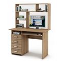 миниатюра Письменный стол Лайт-4К с надстройкой-Дуб сонома №1
