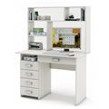 миниатюра Письменный стол Лайт-4Я с надстройкой-Белый №1