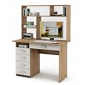 миниатюра Письменный стол Лайт-4Я с надстройкой-Дуб-сонома/Белый №1