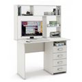 миниатюра Письменный стол Лайт-5 с надстройкой-Белый №1