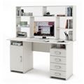 миниатюра Письменный стол Лайт-7 с надстройкой-Белый №1