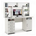 миниатюра Письменный стол Лайт-8 с надстройкой-Белый №1
