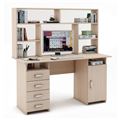 миниатюра Письменный стол Лайт-8 с надстройкой-Дуб-молочный №1