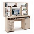миниатюра Письменный стол Лайт-8К с надстройкой-Дуб-молочный №1