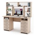 миниатюра Письменный стол Лайт-9 с надстройкой-Дуб-молочный №1