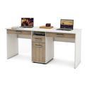 миниатюра Письменный стол Остин-7Я-Белый/Дуб-сонома №1
