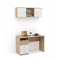 миниатюра Письменный стол Тунис-8 (ПСТ-4 + ПНТ)-Дуб-сонома/Белый №1