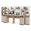 миниатюра Уголок школьника Лайт-12 с надстройкой  (СТЛТ-1 + ПСЛТ-12-СН + СТЛТ-1)-Дуб-молочный №1