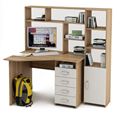 миниатюра Уголок школьника Лайт-19 с надстройкой  (УСЛТ-19-СН + СТЛТ-1)-Дуб-сонома/Белый №1