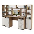 миниатюра Уголок школьника Лайт-7 с надстройкой  (СТЛТ-1 + ПСЛТ-7-СН + СТЛТ-1)-Дуб-сонома/Белый №1