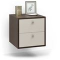 миниатюра Тумба прикроватная Прайм-11-1 подвесная / напольная венге / дуб молочный №1