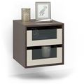 миниатюра Тумба прикроватная Прайм-11-3 подвесная / напольная венге / дуб молочный №1