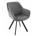 миниатюра Стул Роан/Металл Черный матовый Муар/ВелюрМонолит грей №1