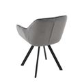 миниатюра Стул Роан/Металл Черный матовый Муар/ВелюрМонолит грей №7