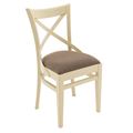 миниатюра Стул Соло Венский 2/Массив березы  Тон 10, Слоновая кость/Ткань, рогожка Браво Браун №1