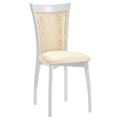 миниатюра Стул Тулон 2/Массив березы  Тон 9, Эмаль белая/ТканьШелк Андрис Вензель 160 беж №1