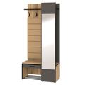 миниатюра Прихожая Ольга-лофт 2/ЛДСП/Экокожа/Зеркало/80*35*200/Дуб крафт золотой/Темно-серый №1