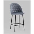 миниатюра Стул полубарный Марсель велюр серый №1