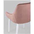 миниатюра Стул Диана велюр пыльно-розовый ножки белые №4