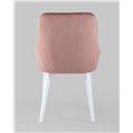 миниатюра Стул Диана велюр пыльно-розовый ножки белые №6