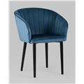 миниатюра Стул с подлокотниками Нейтон велюр пыльно-синий №1