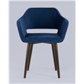 миниатюра Стул с подлокотниками Саймон велюр темно-синий №2