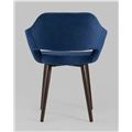 миниатюра Стул с подлокотниками Саймон велюр темно-синий №4