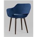 миниатюра Стул с подлокотниками Саймон велюр темно-синий №5