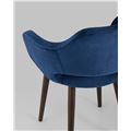 миниатюра Стул с подлокотниками Саймон велюр темно-синий №6
